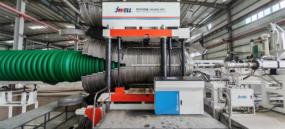 HDPE、PP、PVC Vertical Type Double Wall Corrugated Pipe Production Line factory